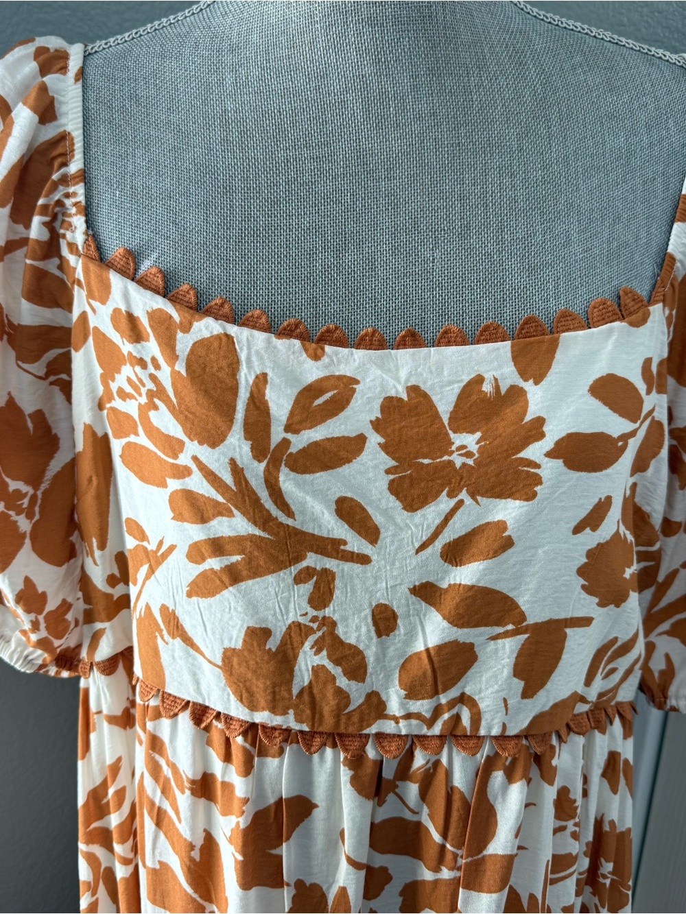 Blu Pepper White and Orange Floral Maxi Dress - Picture 3 of 7